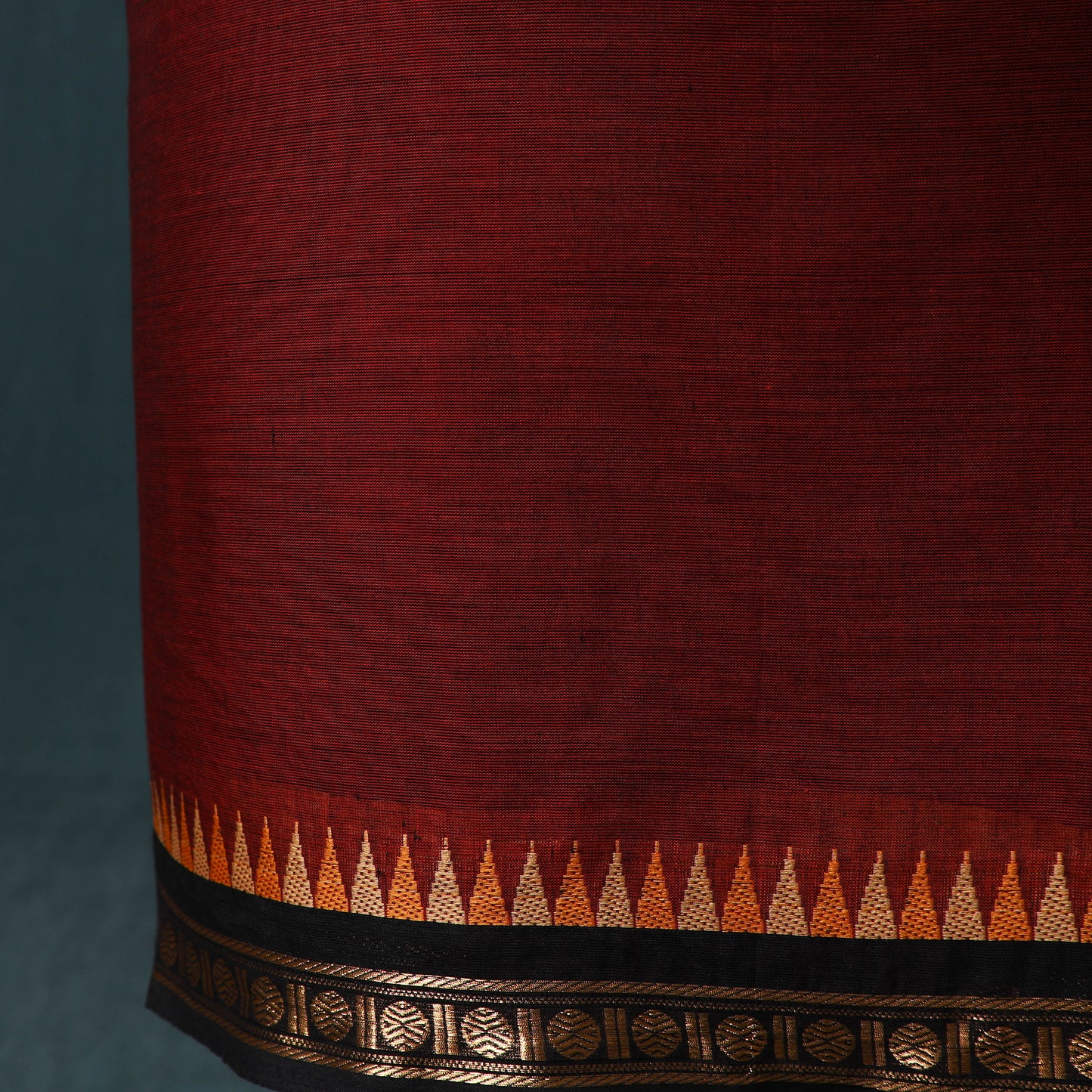 Red - Kandangi Chettinad Cotton 2pc Unstitched Dress Material Kurta Set 16