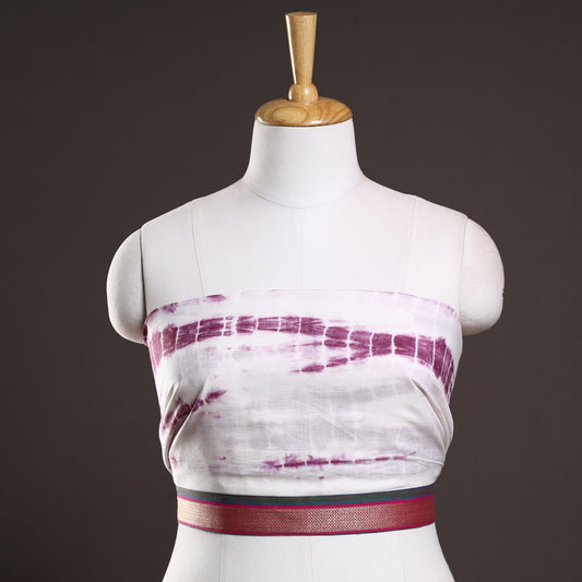 Purple - Shibori Tie-Dye Cotton Blouse Piece