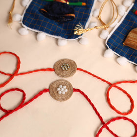  Handmade Bead & Stone Work Jute Rakhi (Set of 2)