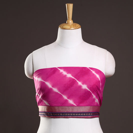 Pink - Shibori Tie-Dye Cotton Blouse Piece