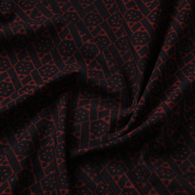 Buy Black Akola Block Printed Cotton Fabric Online