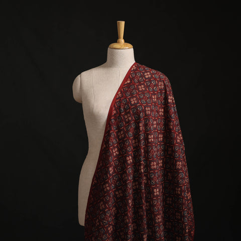 Maroon - Kutch Hand Block Ajrakh Print Natural Dyed Cotton Fabric 56