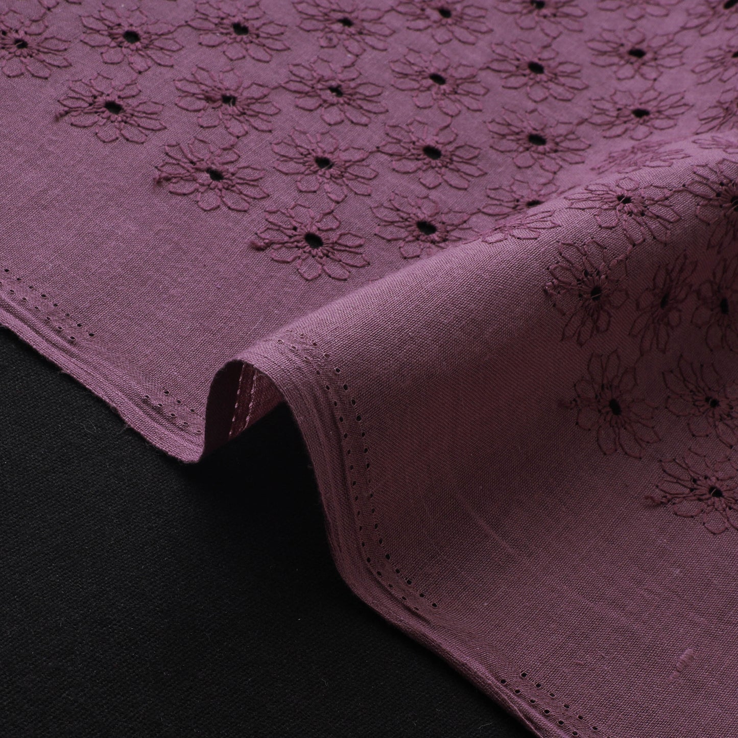 Floral Embroidered Cotton Hakoba Fabric 02