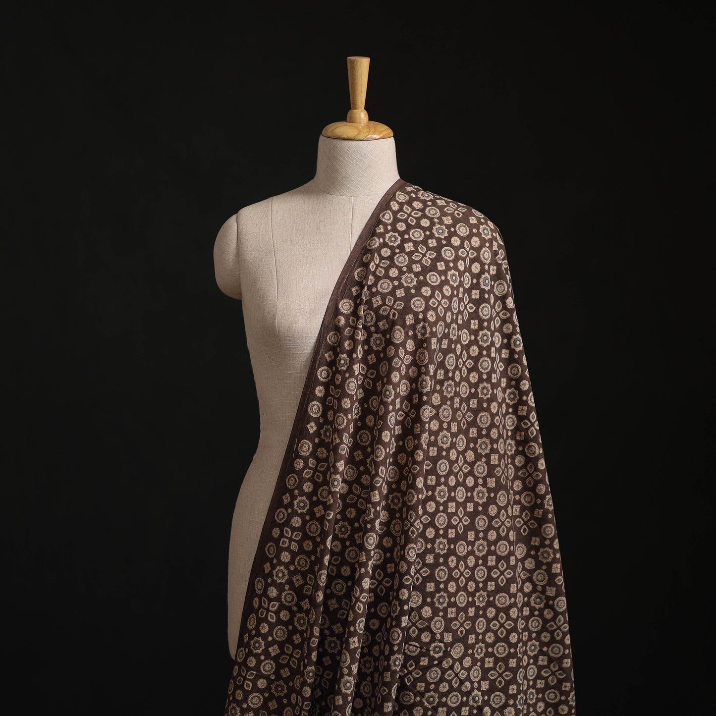Kutch Hand Block Ajrakh Print Natural Dyed Cotton Fabric 60