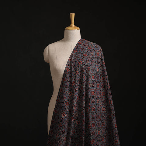 Kutch Hand Block Ajrakh Print Natural Dyed Cotton Fabric 63