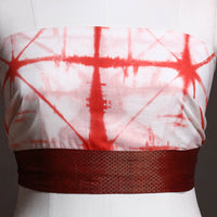 Red - Shibori Tie-Dye Cotton Blouse Piece