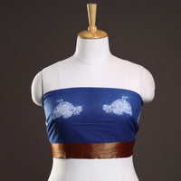 Blue - Shibori Tie-Dye Cotton Blouse Piece