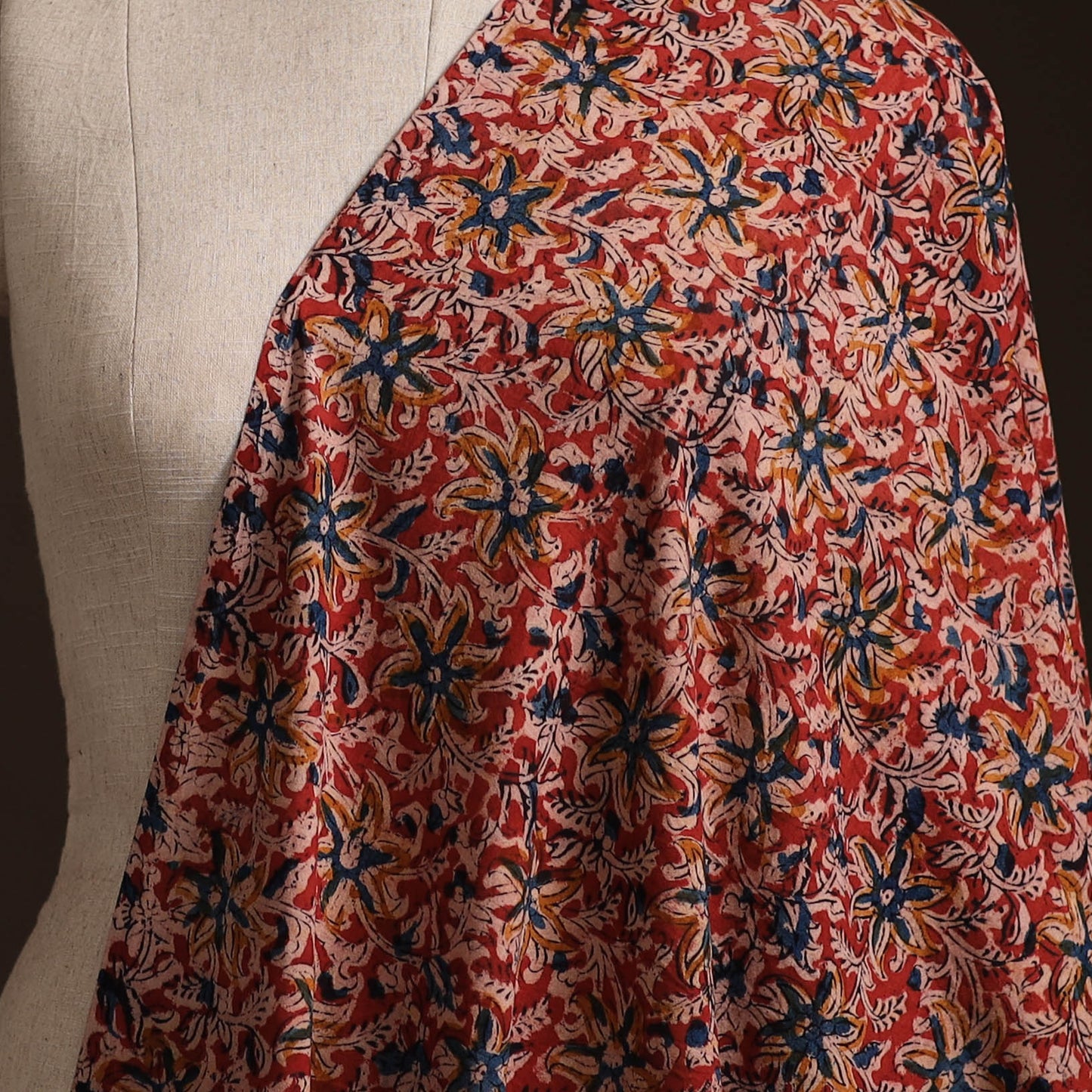 Pedana Kalamkari Hand Block Print Natural Dyed Cotton Fabric 02
