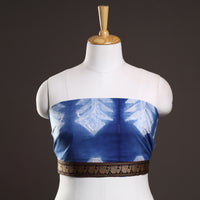 Blue - Shibori Tie-Dye Cotton Blouse Piece