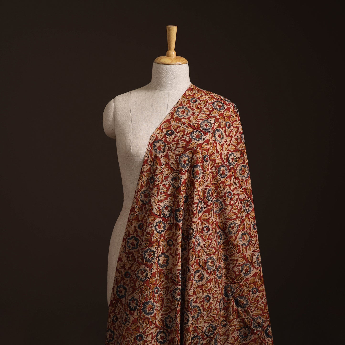 Pedana Kalamkari Hand Block Print Natural Dyed Cotton Fabric 04