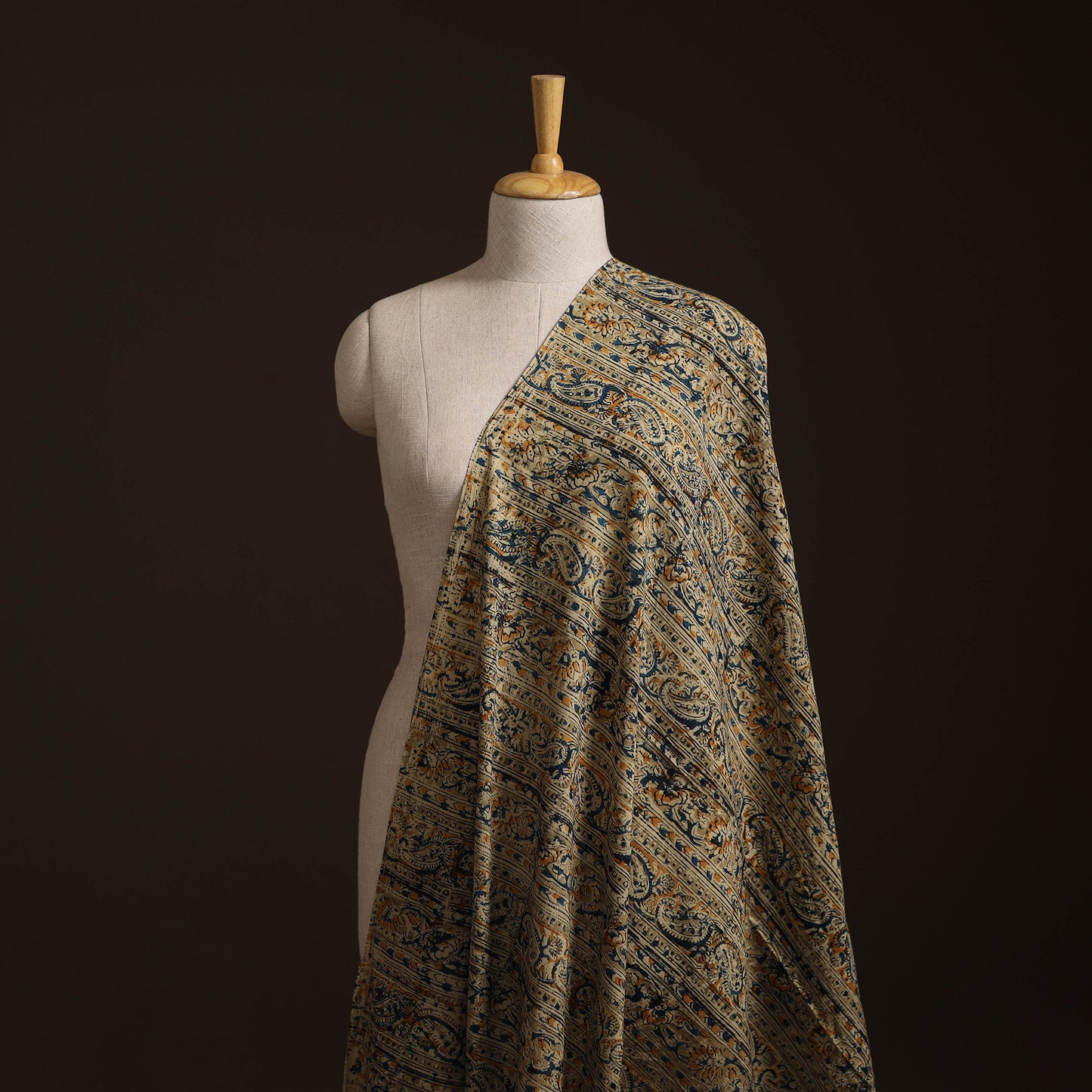 Pedana Kalamkari Hand Block Print Natural Dyed Cotton Fabric 05