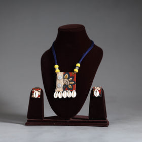 Buy Handmade Shell Jute Fabart Necklace Set Online