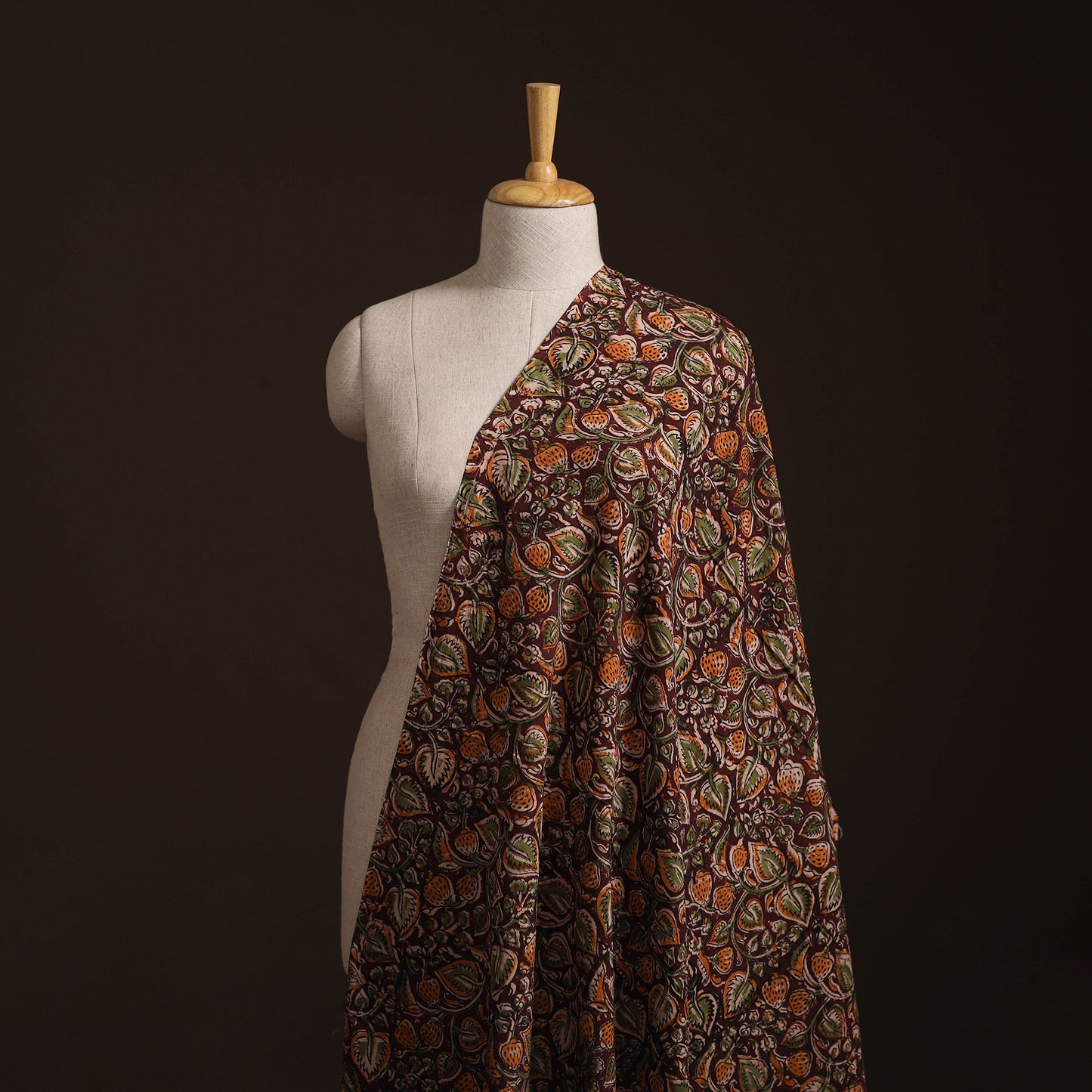 Pedana Kalamkari Hand Block Print Natural Dyed Cotton Fabric 06