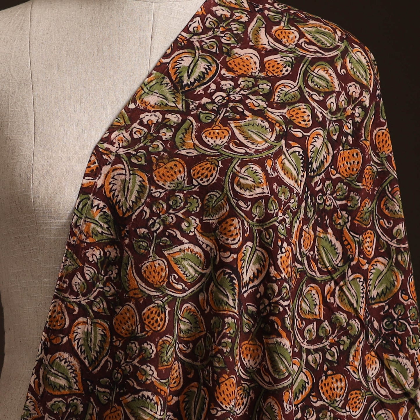 Pedana Kalamkari Hand Block Print Natural Dyed Cotton Fabric 06