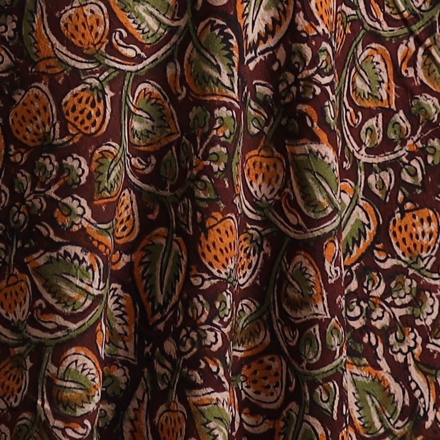 Pedana Kalamkari Hand Block Print Natural Dyed Cotton Fabric 06