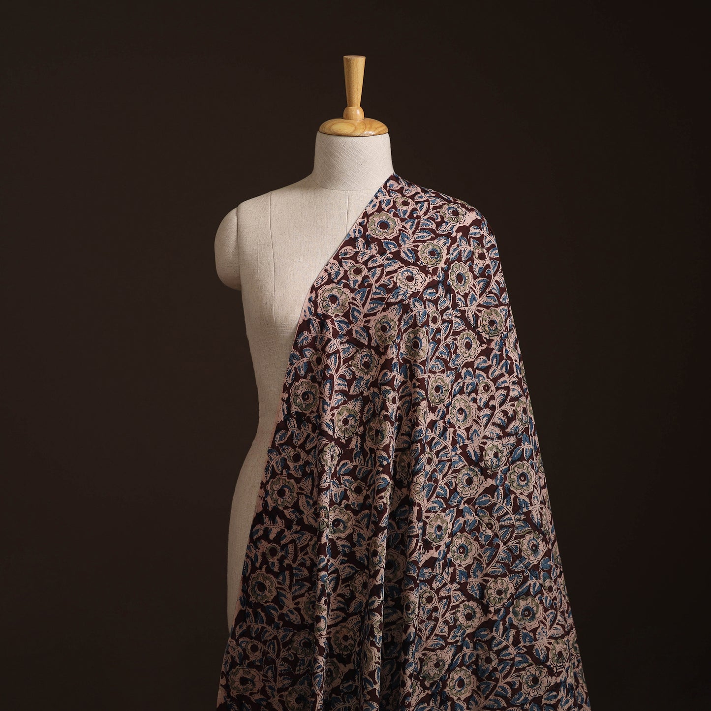 Pedana Kalamkari Hand Block Print Natural Dyed Cotton Fabric 07