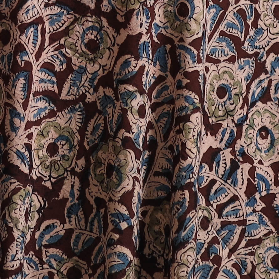 Pedana Kalamkari Hand Block Print Natural Dyed Cotton Fabric 07