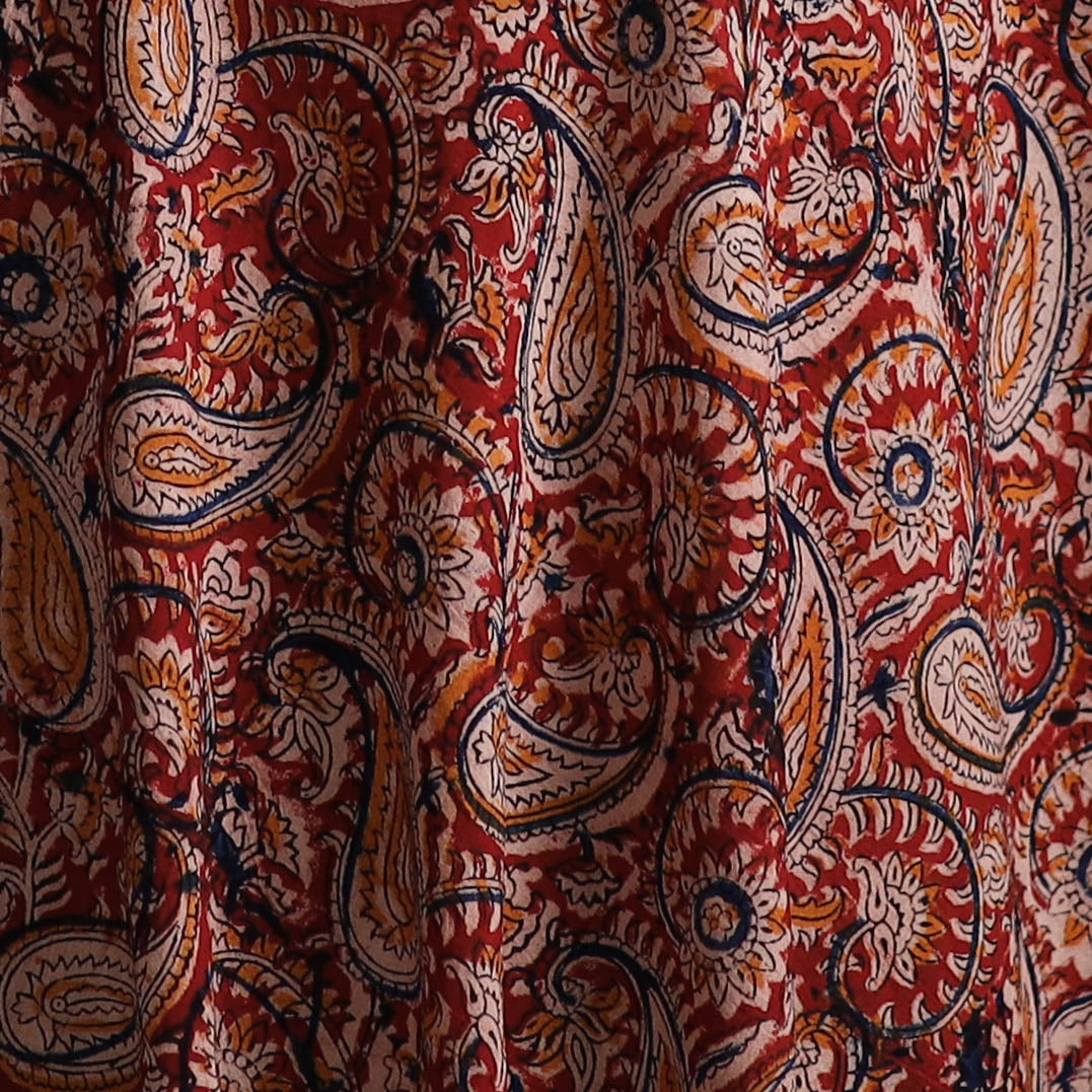 Pedana Kalamkari Hand Block Print Natural Dyed Cotton Fabric 08