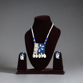 Buy Handmade Shell Jute Fabart Necklace Set Online