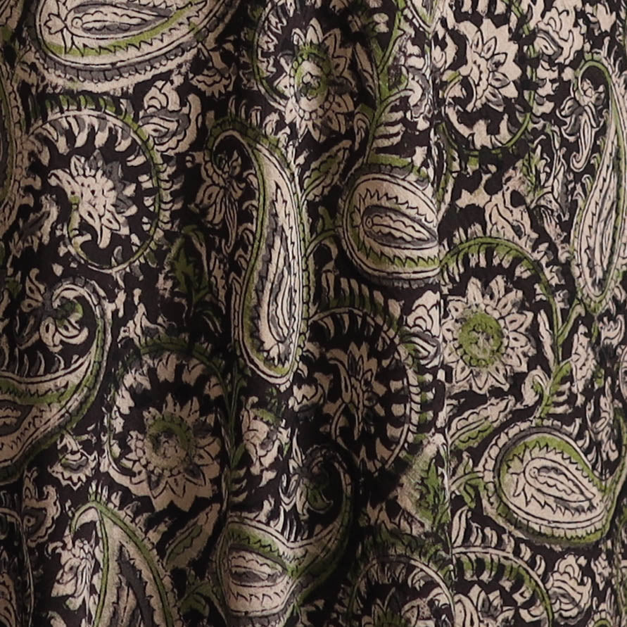Pedana Kalamkari Hand Block Print Natural Dyed Cotton Fabric 09