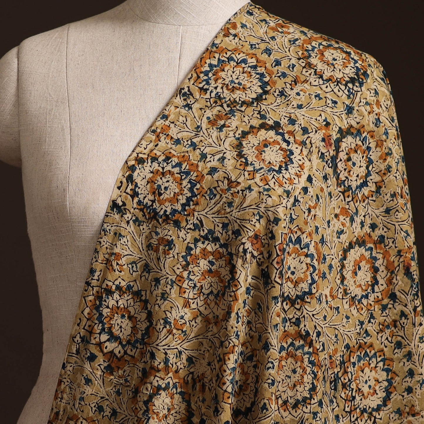 Pedana Kalamkari Hand Block Print Natural Dyed Cotton Fabric 10