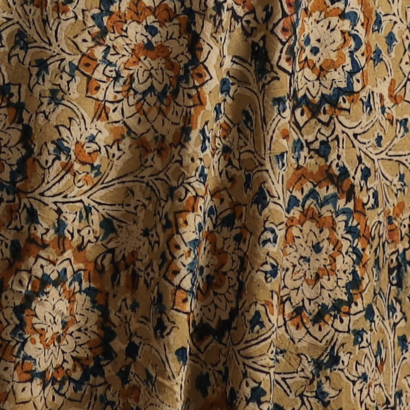 Pedana Kalamkari Hand Block Print Natural Dyed Cotton Fabric 10