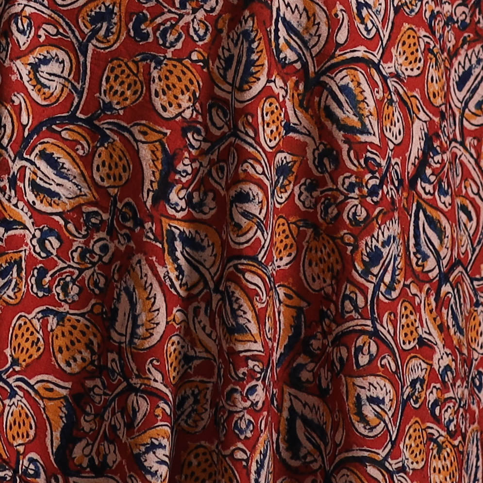 Pedana Kalamkari Hand Block Print Natural Dyed Cotton Fabric 12