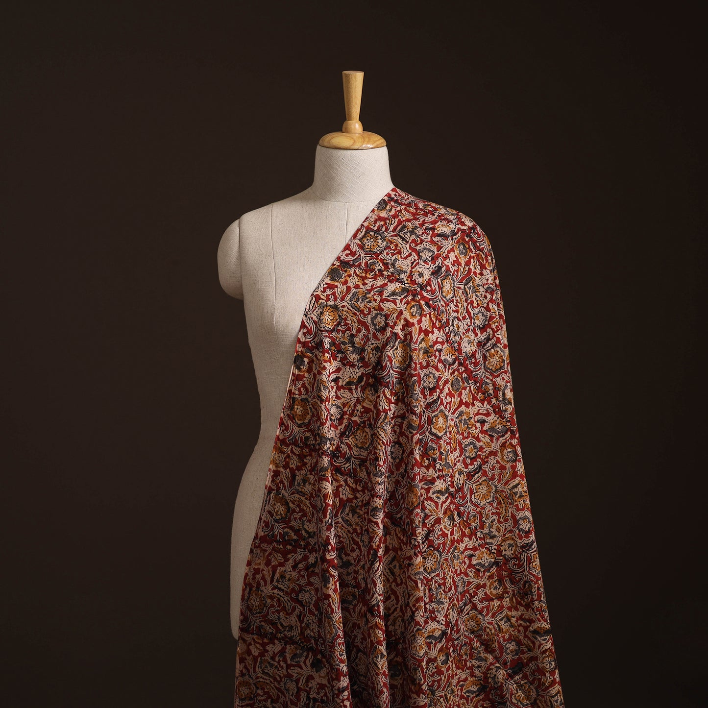 Pedana Kalamkari Hand Block Print Natural Dyed Cotton Fabric 13
