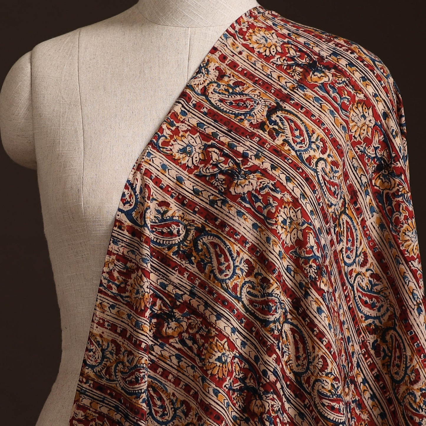 Pedana Kalamkari Hand Block Print Natural Dyed Cotton Fabric 14