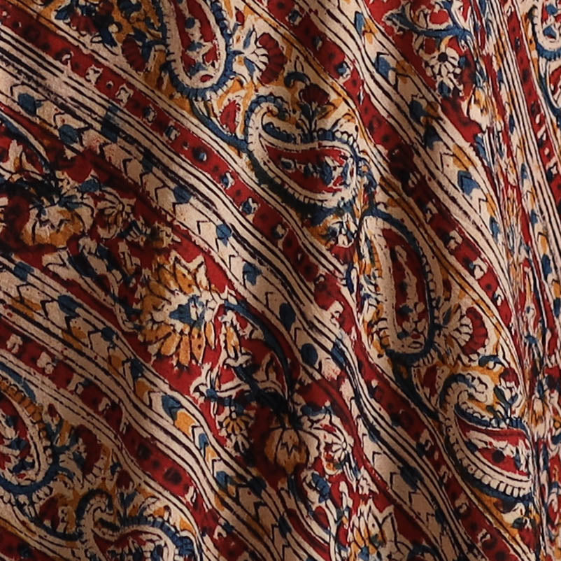 Pedana Kalamkari Hand Block Print Natural Dyed Cotton Fabric 14