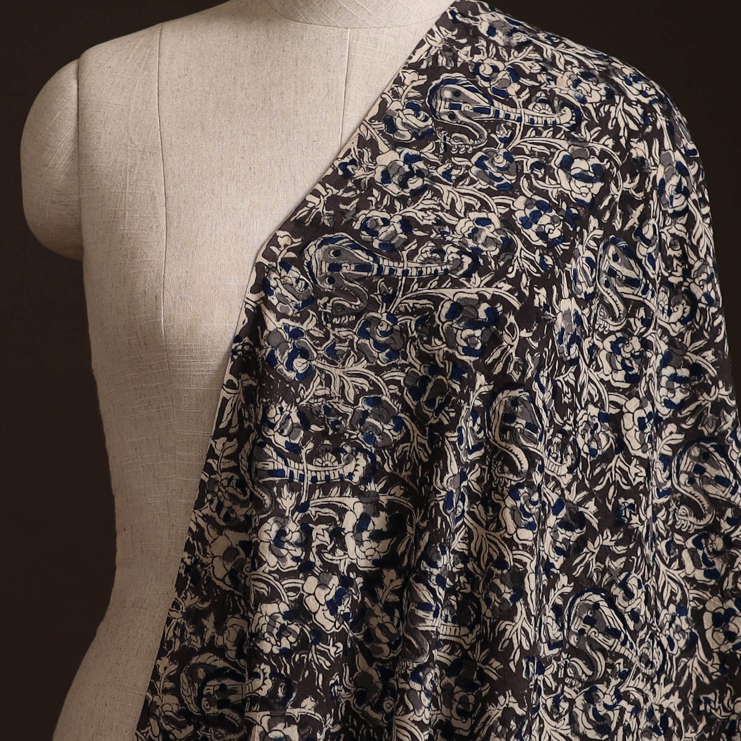 Pedana Kalamkari Hand Block Print Natural Dyed Cotton Fabric 16