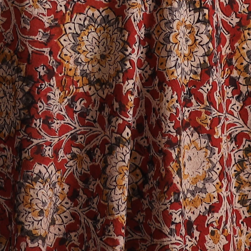 Pedana Kalamkari Hand Block Print Natural Dyed Cotton Fabric 17