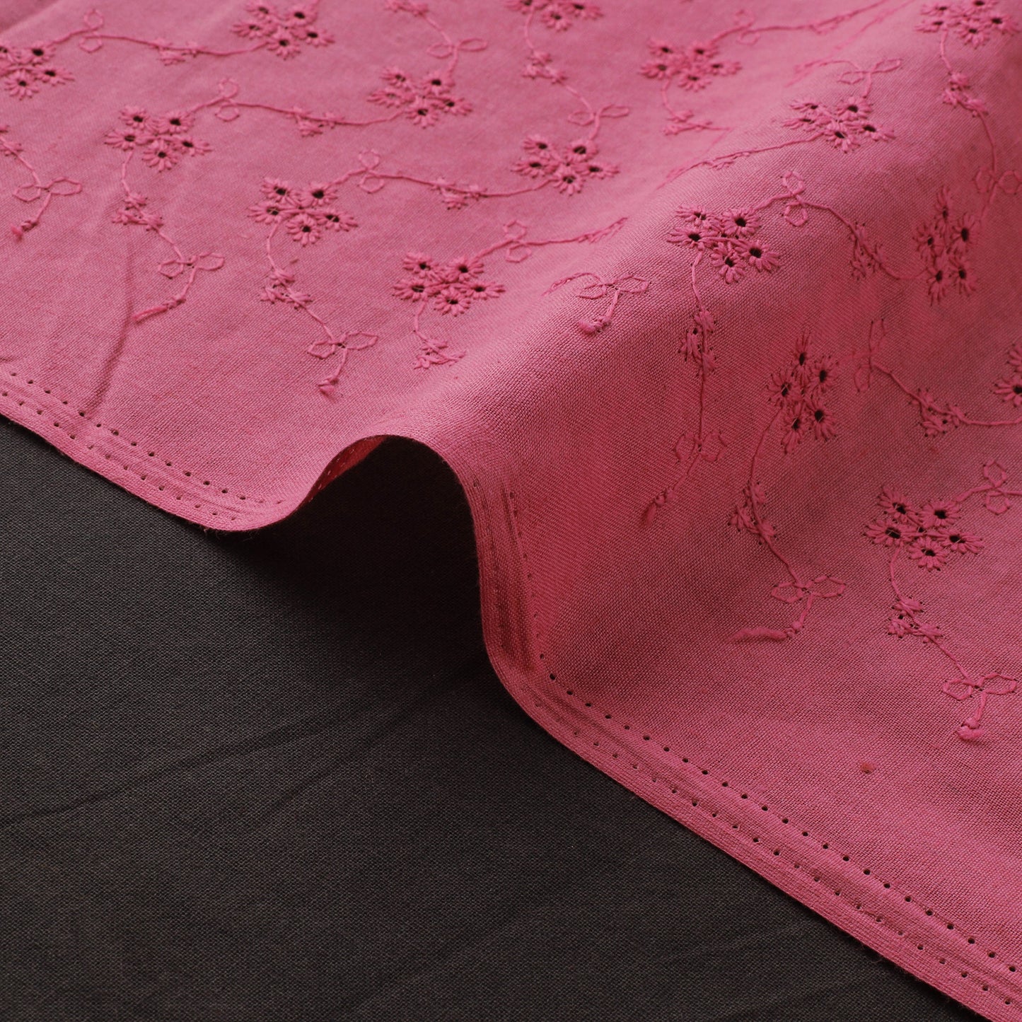 Floral Embroidered Cotton Hakoba Fabric 14