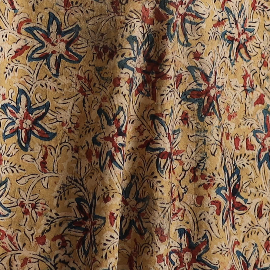 Pedana Kalamkari Hand Block Print Natural Dyed Cotton Fabric 19