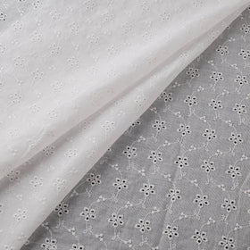 Floral Embroidered Cotton Hakoba Fabric 16