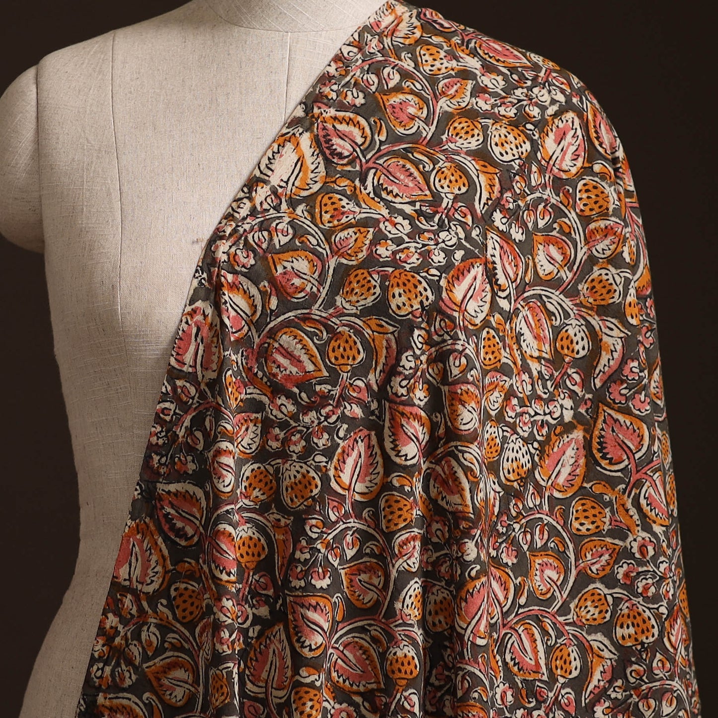 Pedana Kalamkari Hand Block Print Natural Dyed Cotton Fabric 20