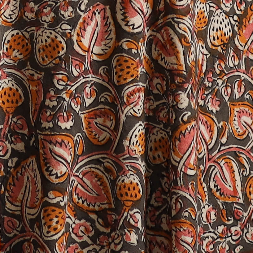 Pedana Kalamkari Hand Block Print Natural Dyed Cotton Fabric 20