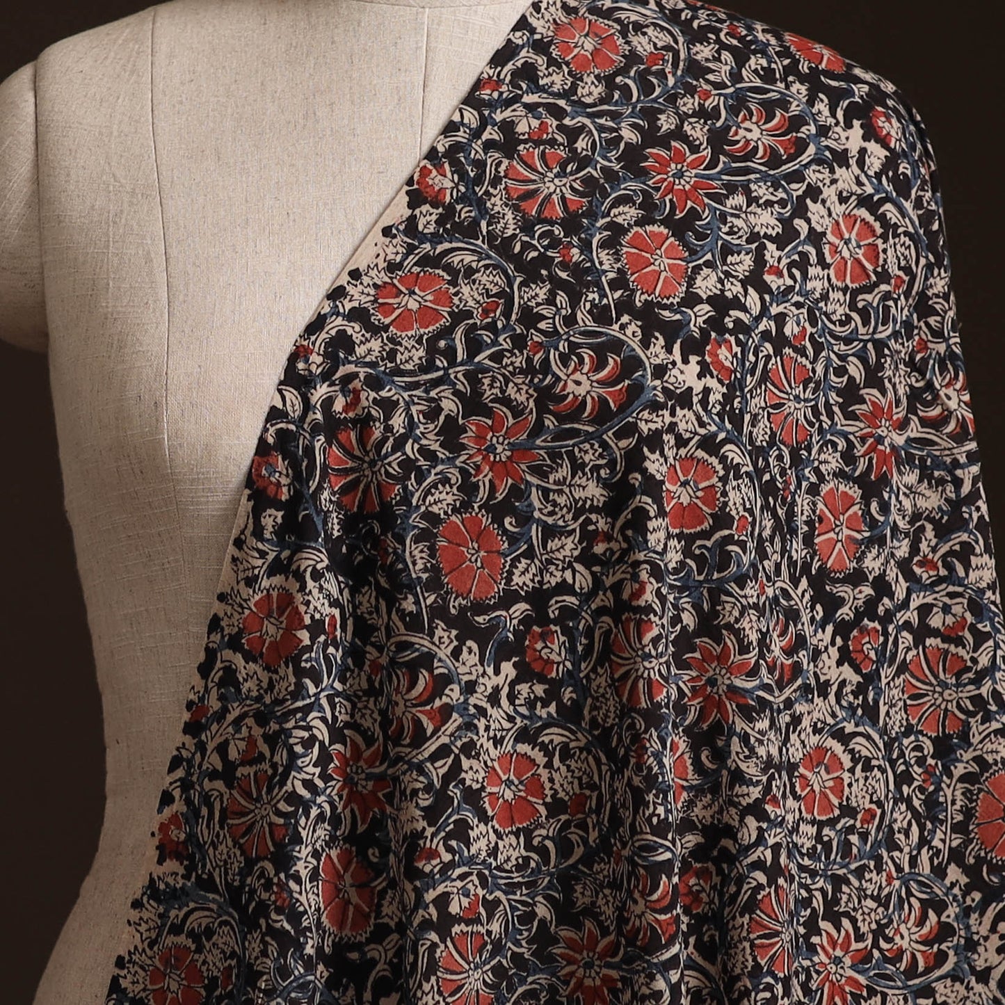 Pedana Kalamkari Hand Block Print Natural Dyed Cotton Fabric 21
