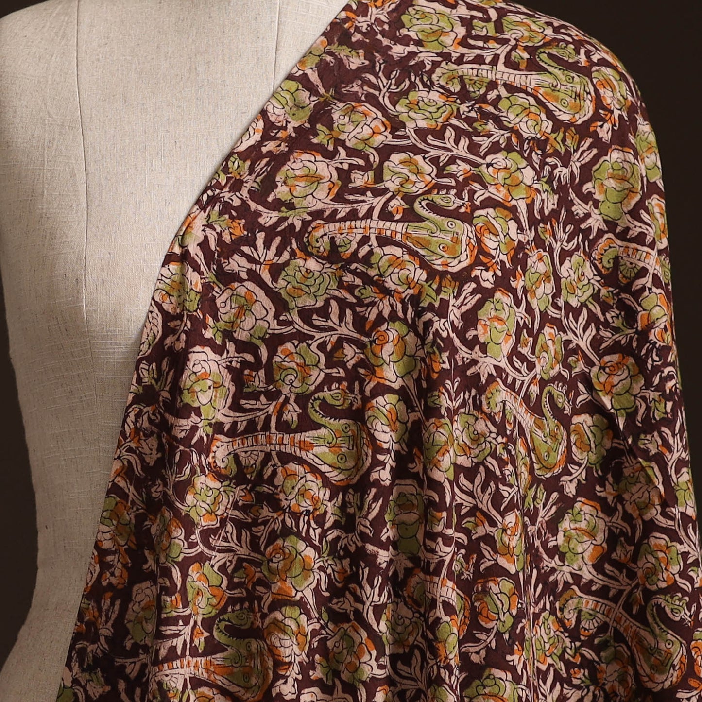 Pedana Kalamkari Hand Block Print Natural Dyed Cotton Fabric 22