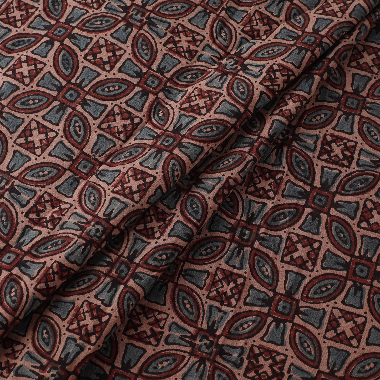Hand Block Ajrakh Print Natural Dyed Cotton Fabric 01