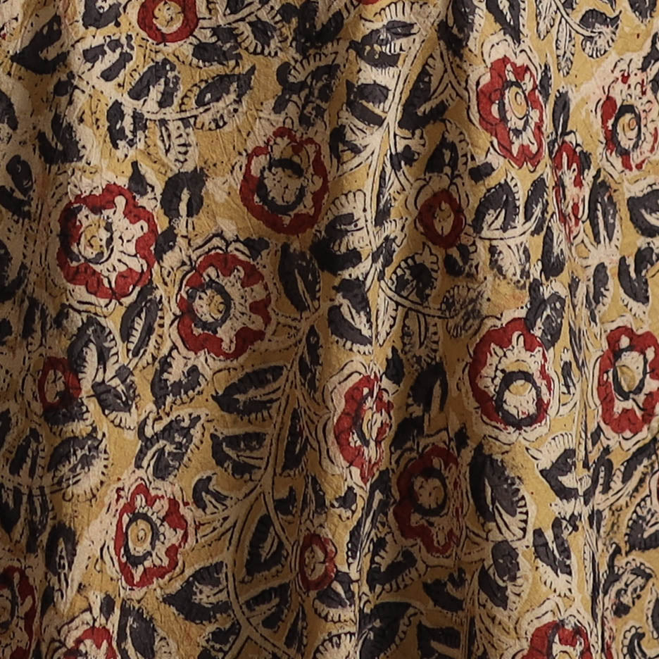 Pedana Kalamkari Hand Block Print Natural Dyed Cotton Fabric 23
