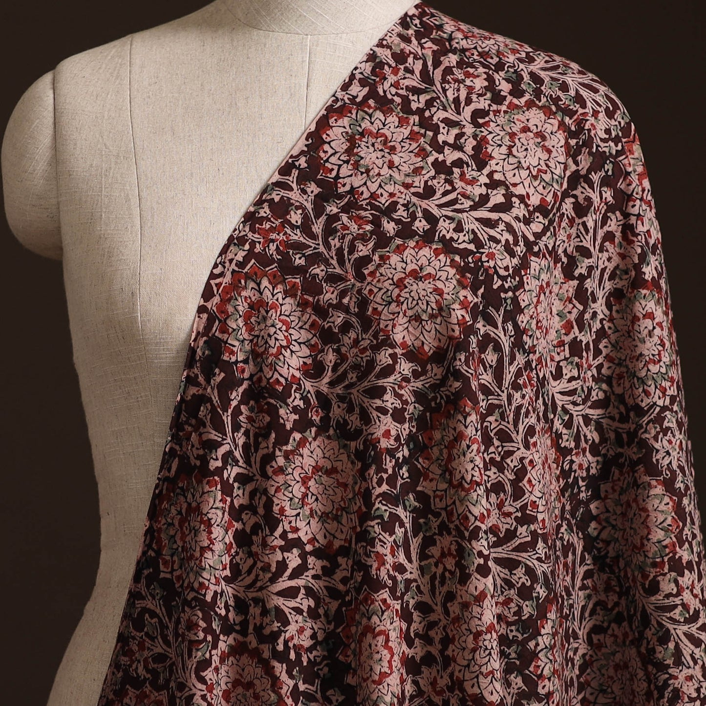 Pedana Kalamkari Hand Block Print Natural Dyed Cotton Fabric 24