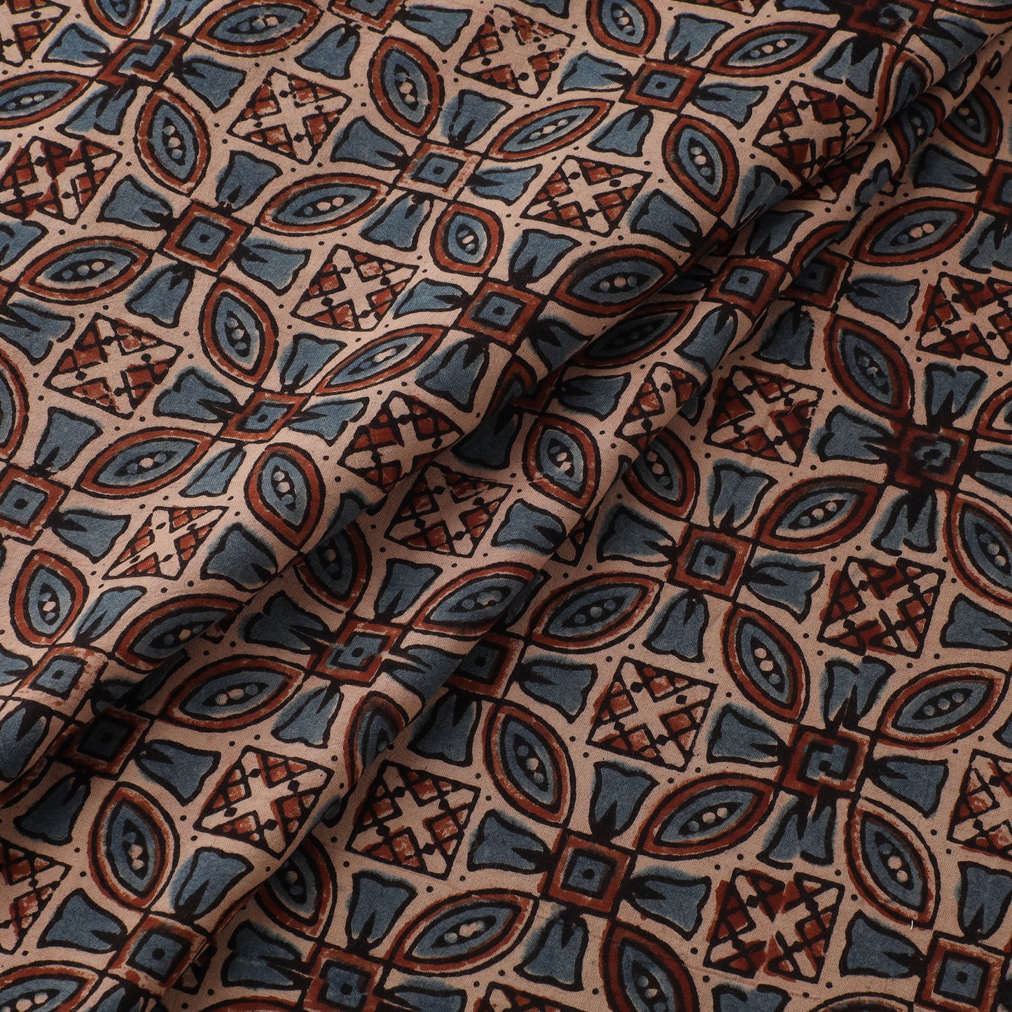Hand Block Ajrakh Print Natural Dyed Cotton Fabric 20