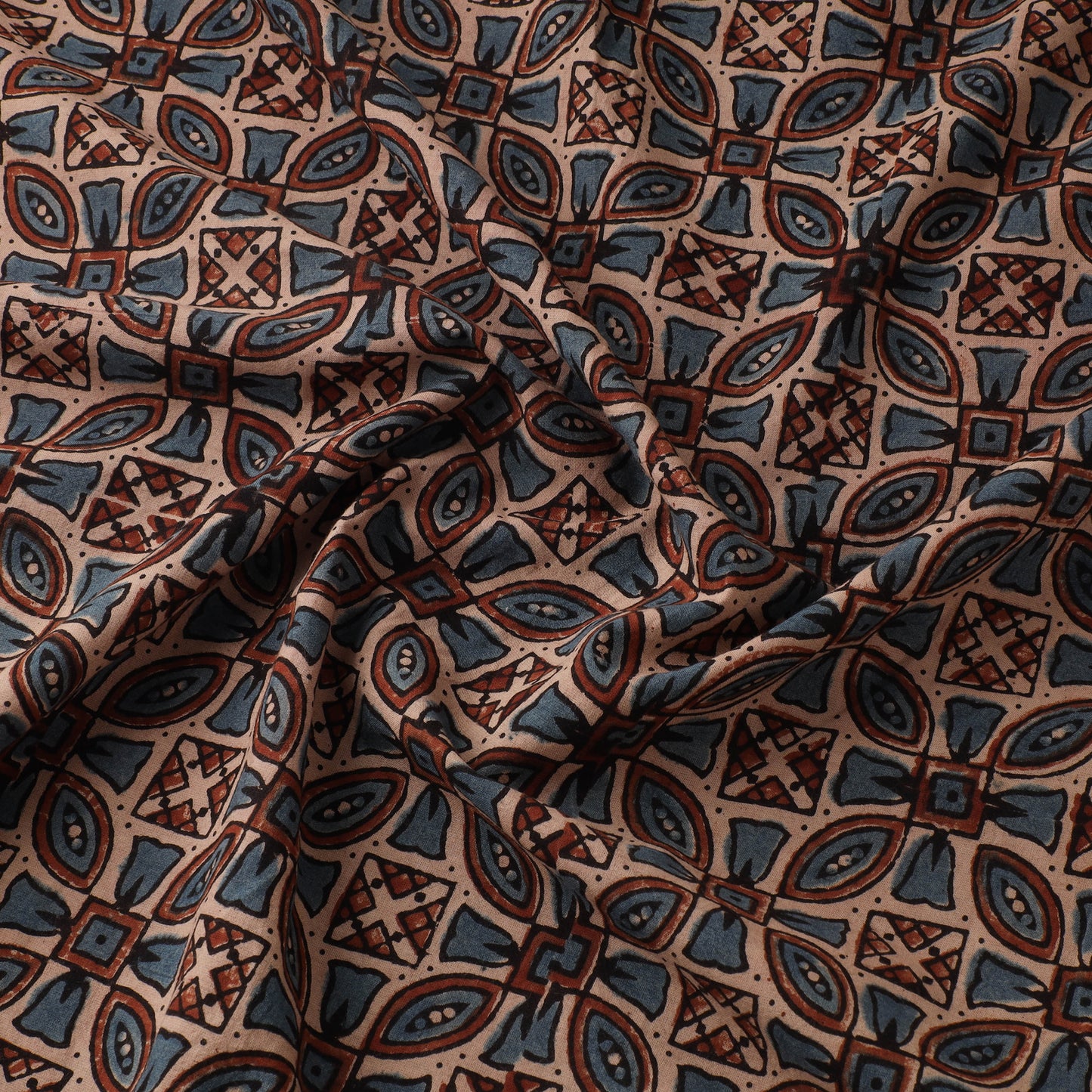 Hand Block Ajrakh Print Natural Dyed Cotton Fabric 20