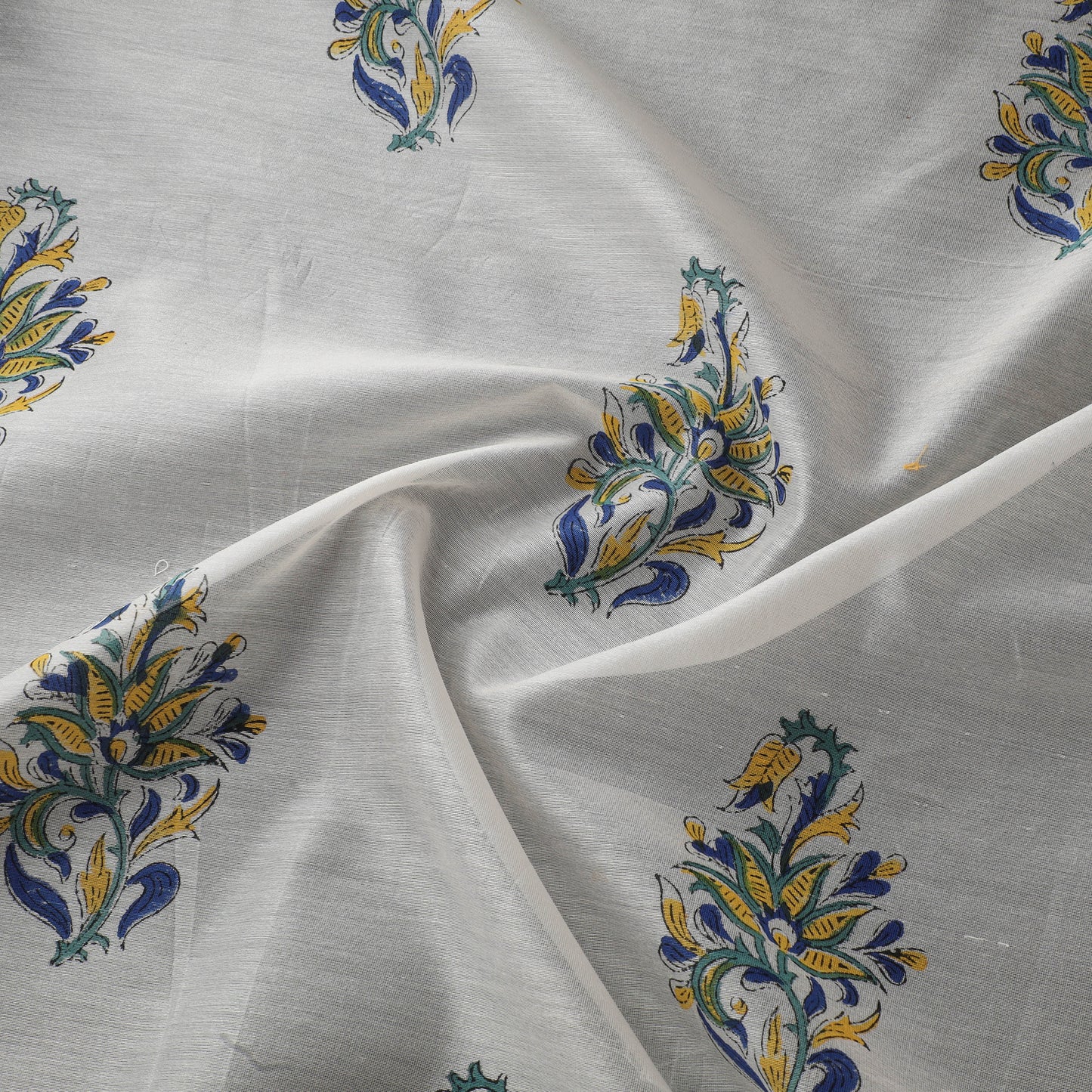 Sanganeri Hand Block Print Chanderi Silk Fabric 11