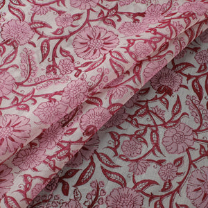 Sanganeri Hand Block Print Chanderi Silk Fabric 10