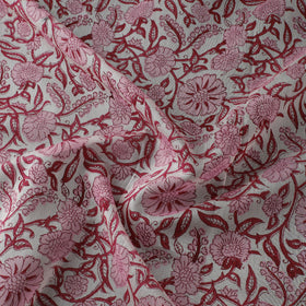 Sanganeri Hand Block Print Chanderi Silk Fabric 10