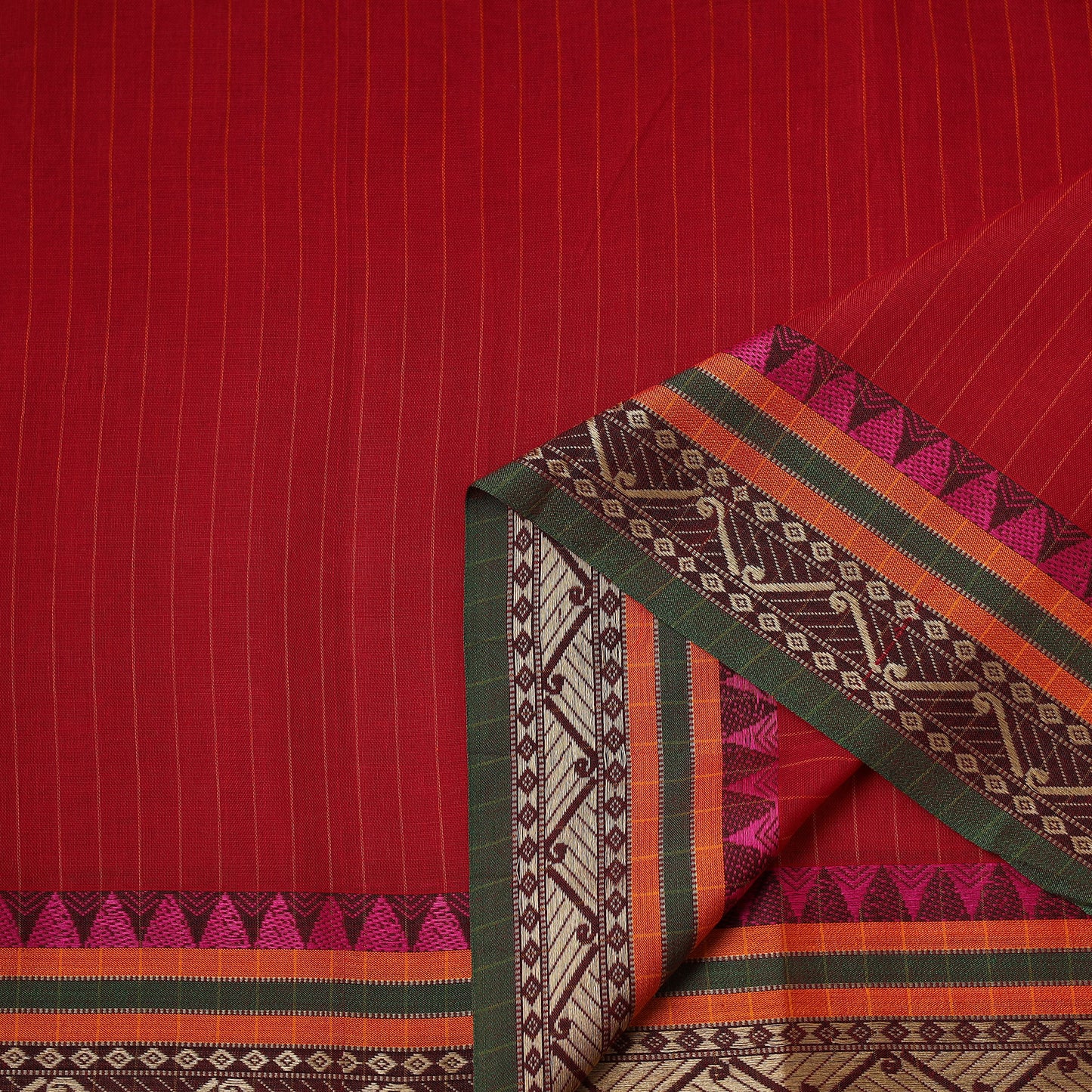 Dharwad Checks Cotton Fabric with Border 03