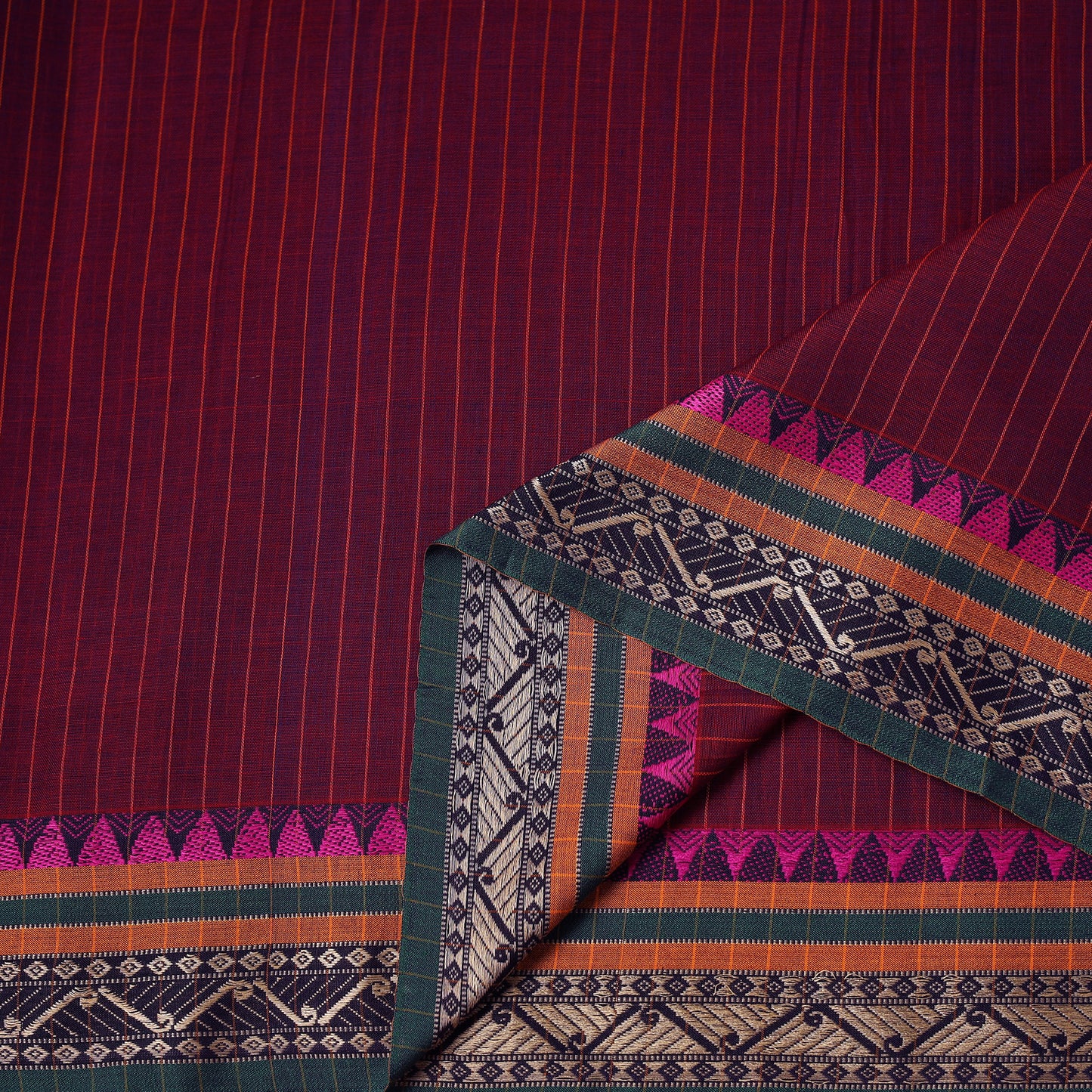 Dharwad Checks Cotton Fabric with Border 05