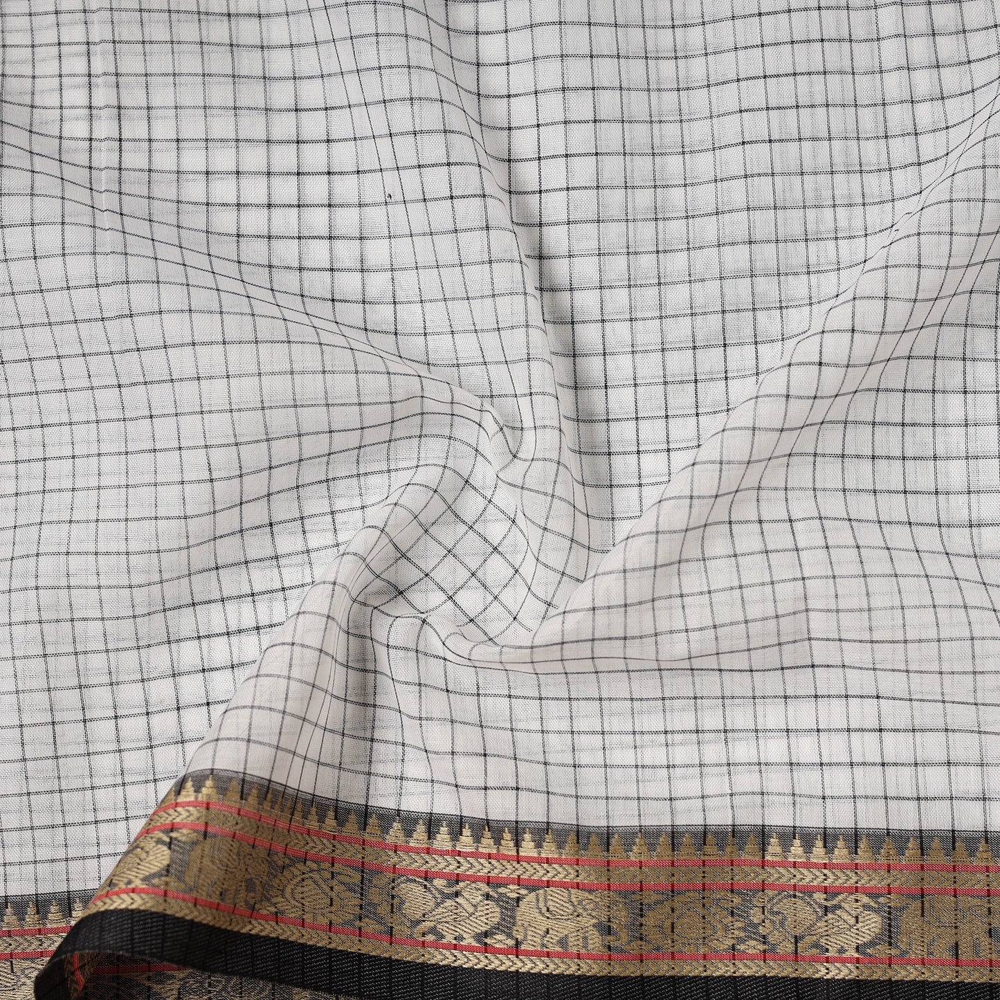 Dharwad Checks Cotton Fabric with Border 06